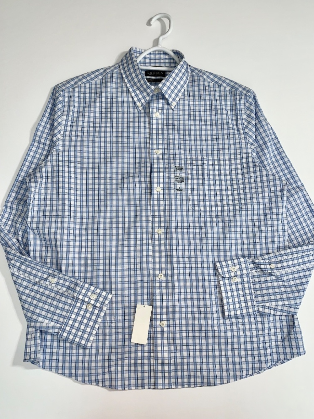 Lauren by Ralph Lauren Men's Long Sleeve Plaid Shirt Regular Fit Size L